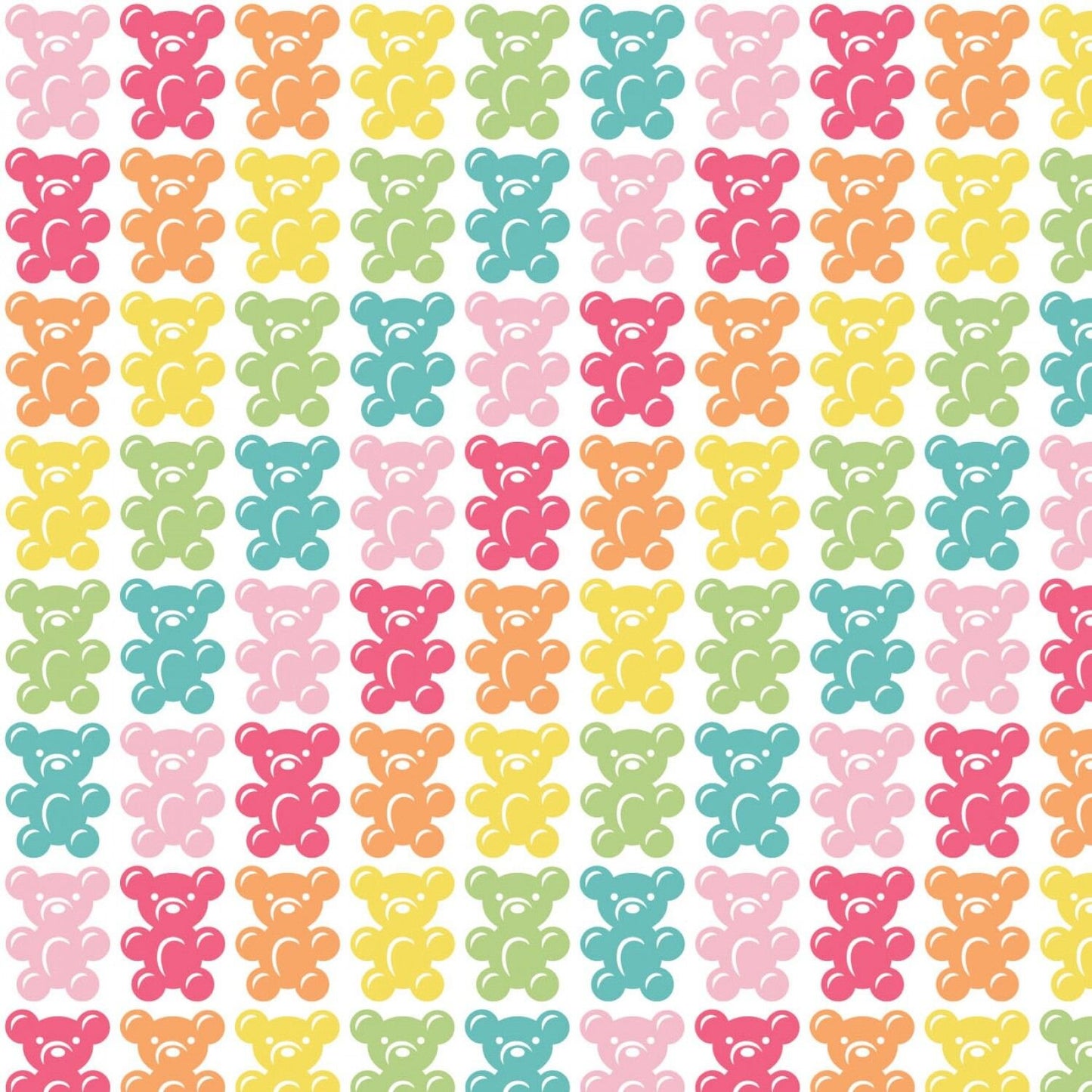 Be The Rainbow Gummy Bears Bright White  21200407-1 Cotton Woven Fabric