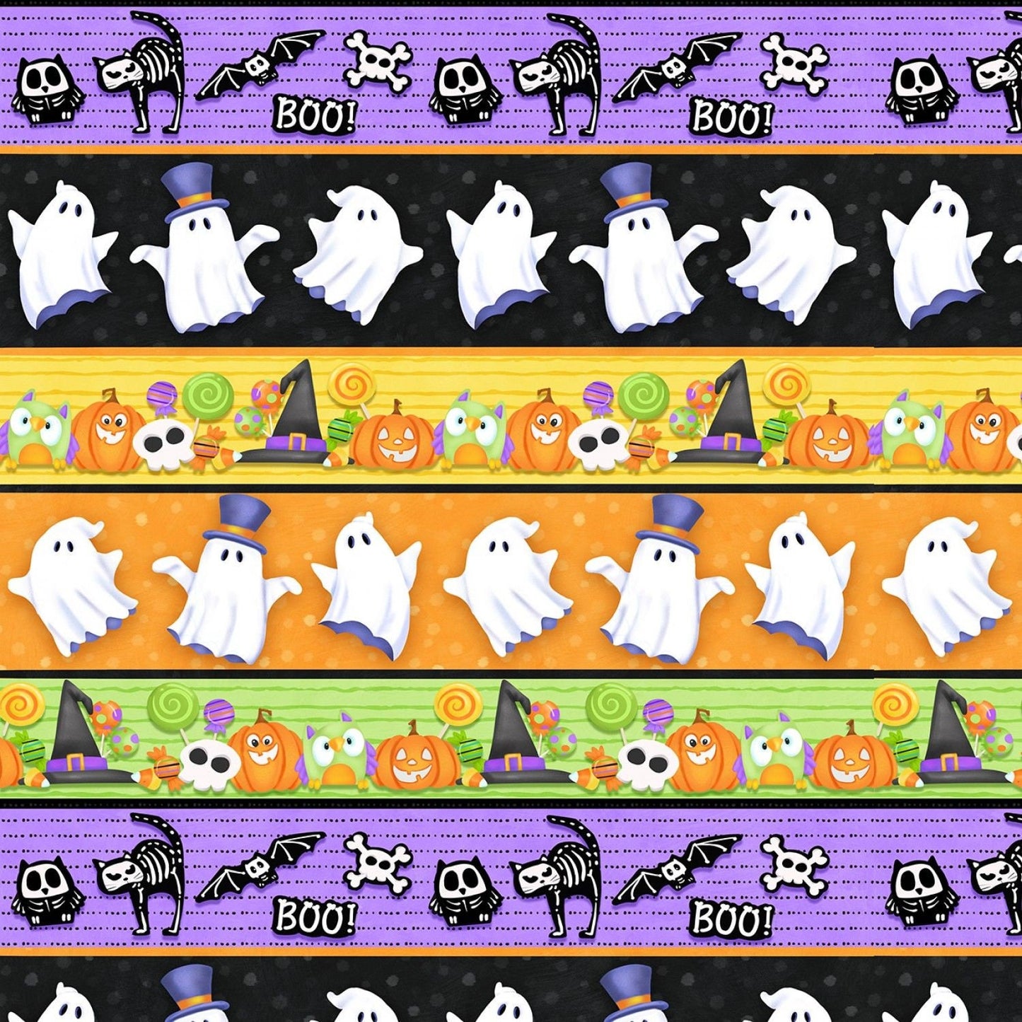 Glow Ghosts by Shelly Comiskey Stripe 9608G-35 Glow in the Dark Cotton Woven Fabric