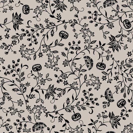 Spooky Night by Grace Popp Pumpkin Vine Grey 5725S-19 Cotton Woven Fabric