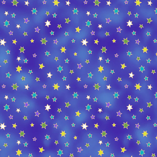 Celestial Magic by Laurel Burch Stars Dark Blue Y3166-30 Cotton Woven Fabric