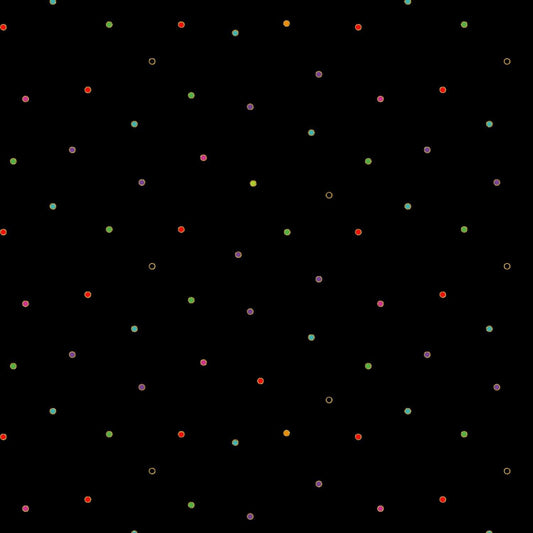 Celestial Magic by Laurel Burch Dots Black w/Metallic Y3167-3M Cotton Woven Fabric