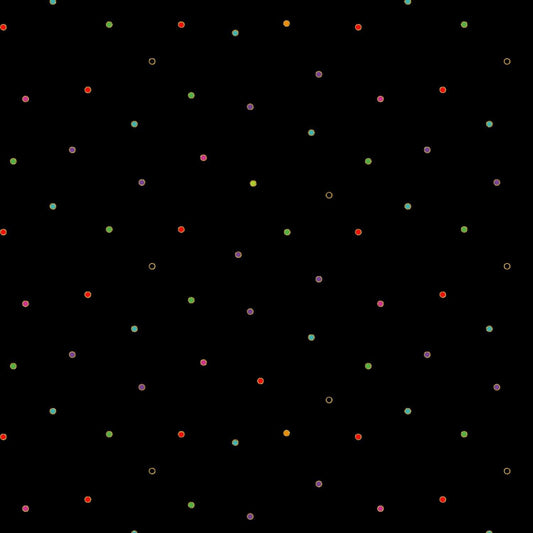 Celestial Magic by Laurel Burch Dots Black w/Metallic Y3167-3M Cotton Woven Fabric