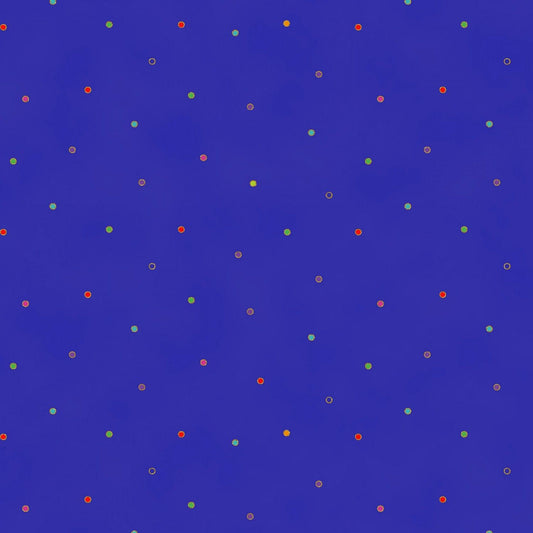 Celestial Magic by Laurel Burch Dots Dark Royal w/Metallic Y3167-92M Cotton Woven Fabric