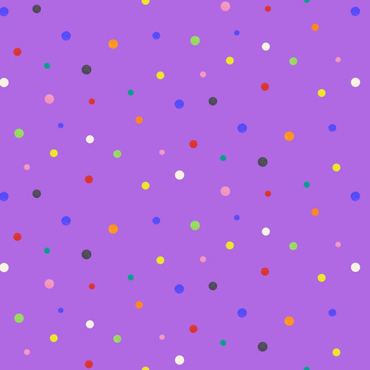 Elephant Friends by Nicole in den Bosch Dot Purple 626E-PURPLE PURPLE Cotton Woven Fabric