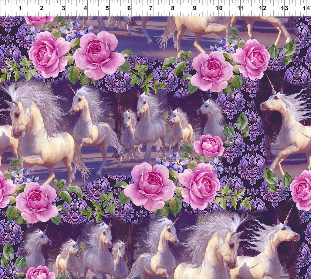 Unicorns 4un-1 Digitally Printed Cotton Woven Fabric