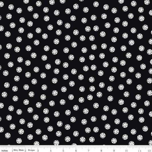 Old Made by J. Wecker Frisch Snap Dots Black C10596-BLACK Cotton Woven Fabric