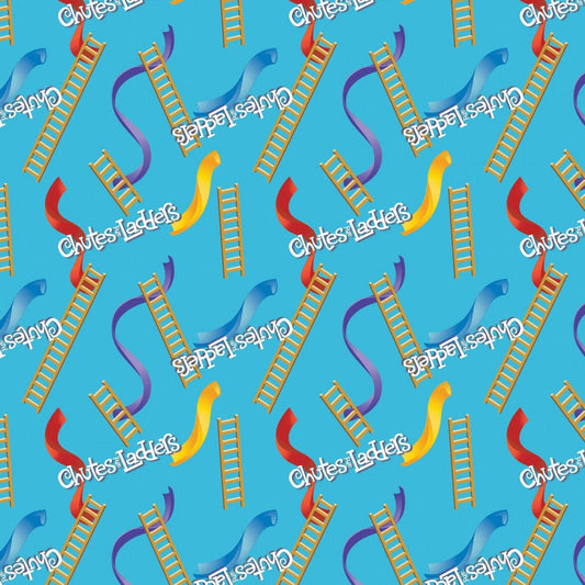 Licensed Hasbro Gaming 2 Chutes & Ladders Up and Down Blue 95070304-1  Cotton Woven Fabric