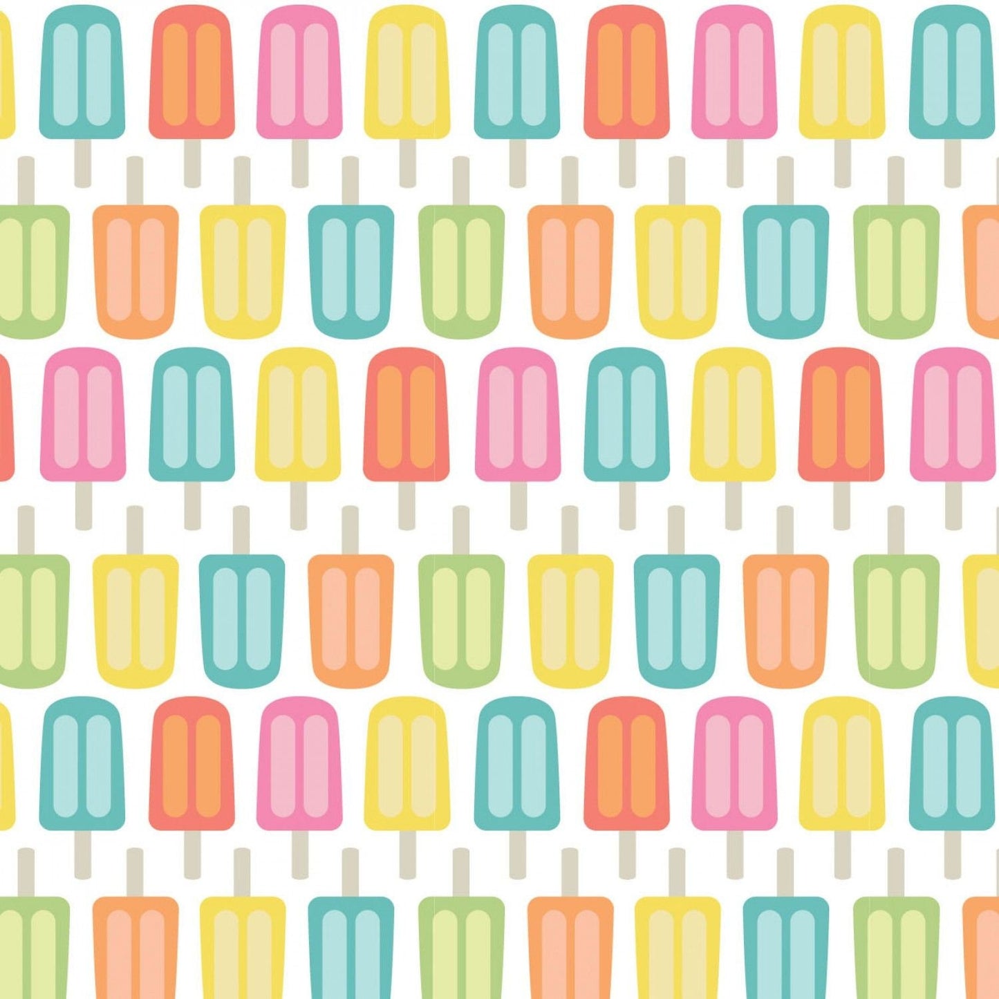 Be The Rainbow Popsicles Bright White21200404-1 Cotton Woven Fabric