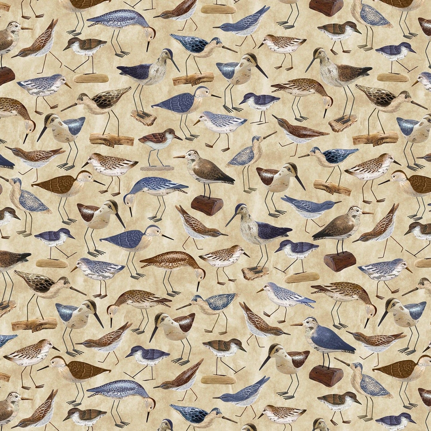 Welcome to The Beach Sandpiper Natural C8290-NAT Cotton Woven Fabric