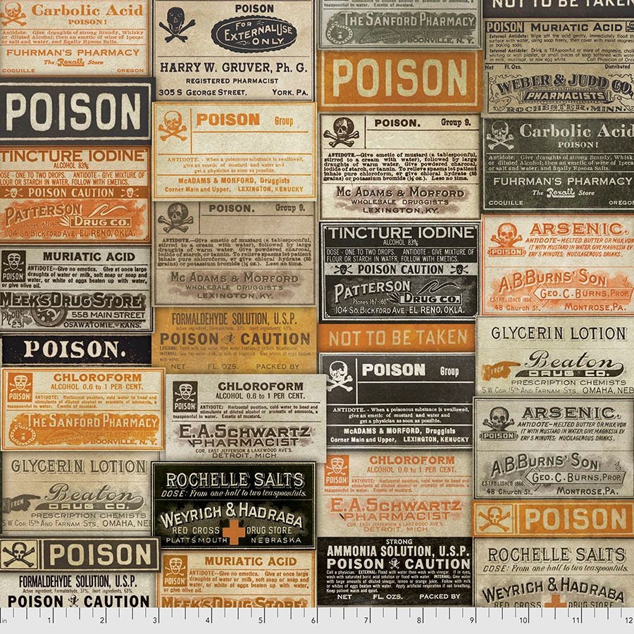 Regions Beyond by Tim Holtz Eclectic Elements Apothecary PWTH072.MULTI Cotton Woven Fabric