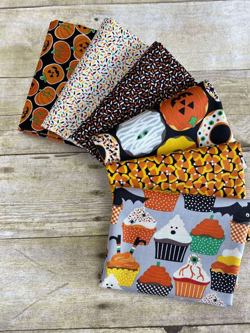 Boolicious by Maude Asbury Pumpkin Bites Black PWMA004.XBLACK Cotton Woven Fabric