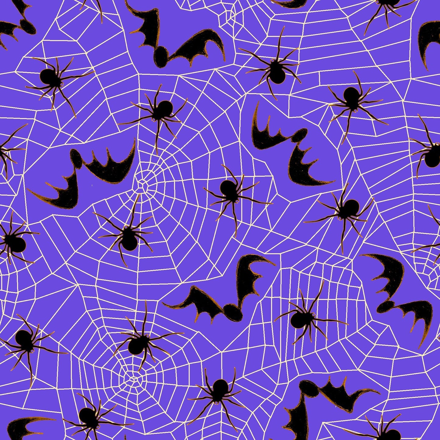 Witchful Thinking by David Galchutt Spiders and Spiderwebs Purple 1539-55 Cotton Woven Fabric