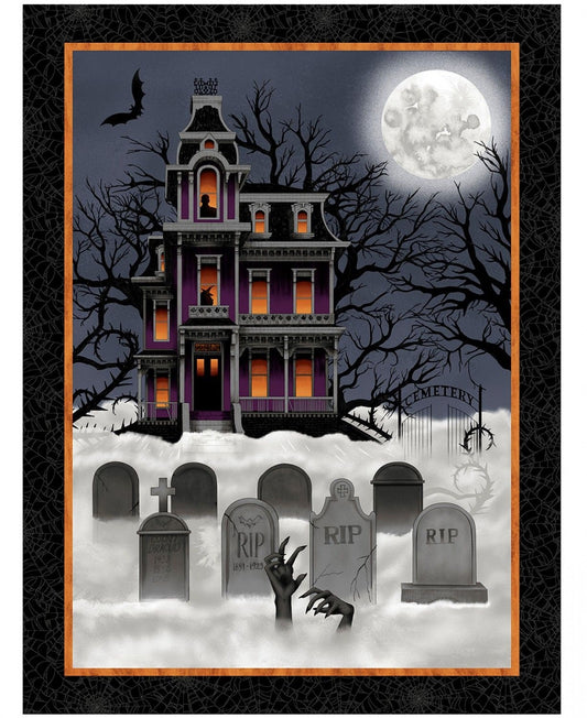 Spooky Night by Grace Popp 36" Panel Black 5729PS-93 Cotton Woven Panel