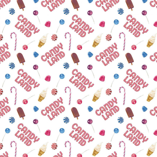 Licensed Hasbro Gaming 2 Candy Land Treats White  95070303-1 Cotton Woven Fabric