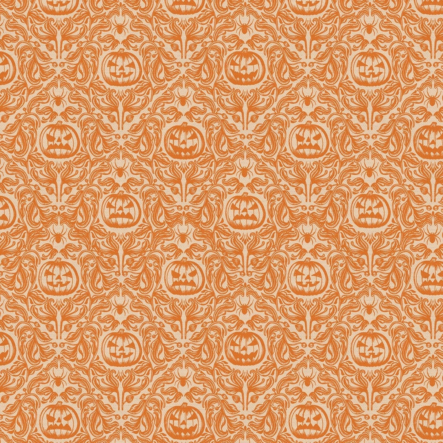 Mystical Halloween by Caroline Alfreds Pumpkin Floral Orange 120-21800 Cotton Woven Fabric