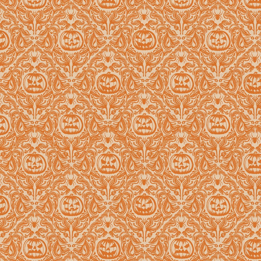 Mystical Halloween by Caroline Alfreds Pumpkin Floral Orange 120-21800 Cotton Woven Fabric