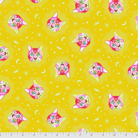 Tula Pink Curiouser & Curiouser Cheshire Cat Wonder PWTP164.WONDER Cotton Woven Fabric