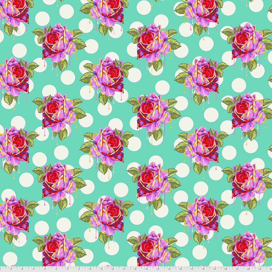 Tula Pink Curiouser & Curiouser Painted Roses Wonder PWTP161.WONDER Cotton Woven Fabric