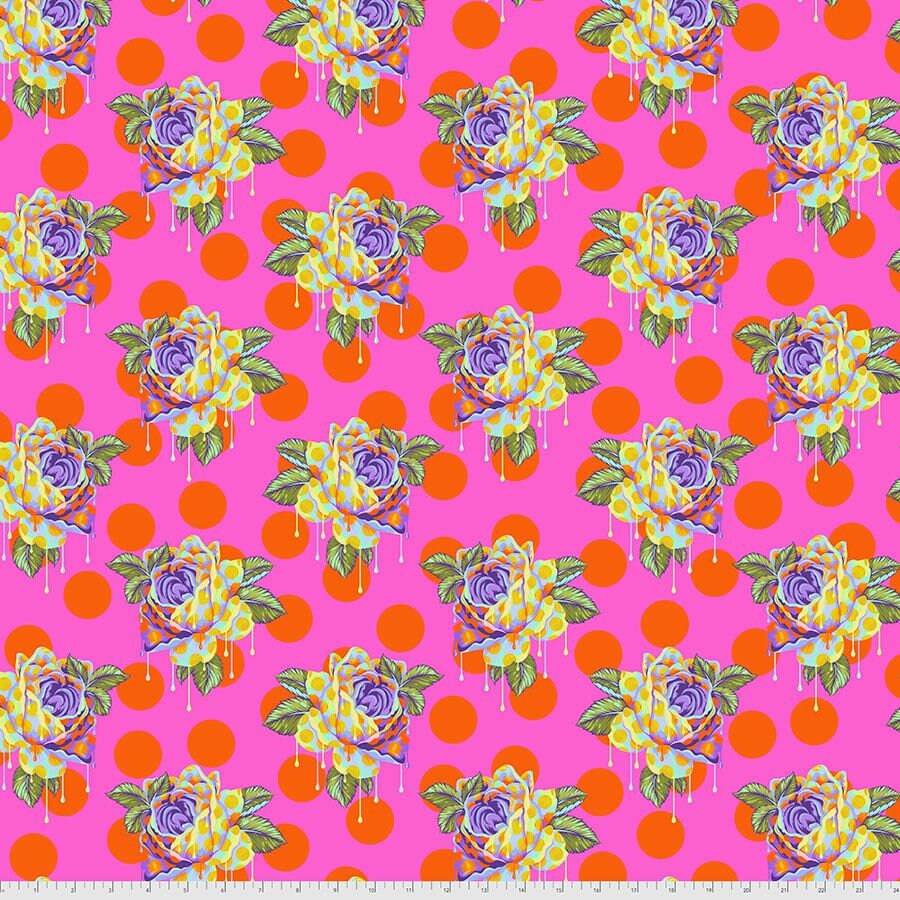 Tula Pink Curiouser & Curiouser Painted Roses Daydream PWTP161.DAYDREAM Cotton Woven Fabric