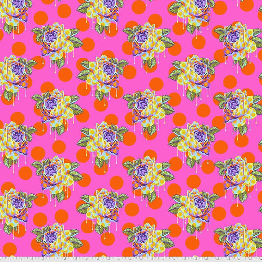 Tula Pink Curiouser & Curiouser Painted Roses Daydream PWTP161.DAYDREAM Cotton Woven Fabric