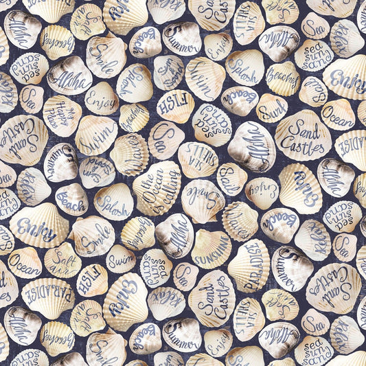 Welcome to The Beach Shells C8287-NAVY Cotton Woven Fabric Cotton Woven Fabric