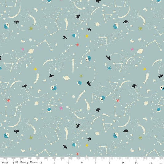 Tiny Treaters by Jill Howarth Milky Way Gray C10485-GRAY Cotton Woven Fabric