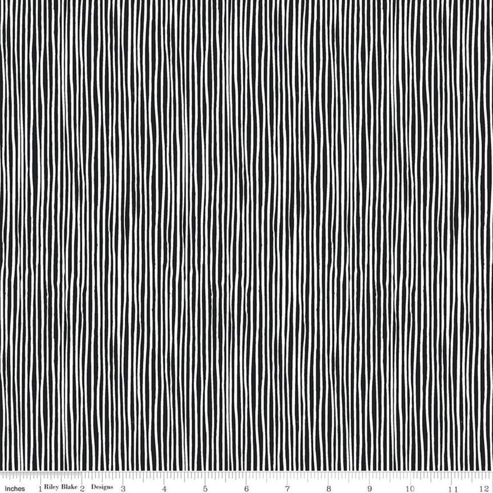 Tiny Treaters by Jill Howarth Stripe Charcoal C10486-CHARCOAL Cotton Woven Fabric