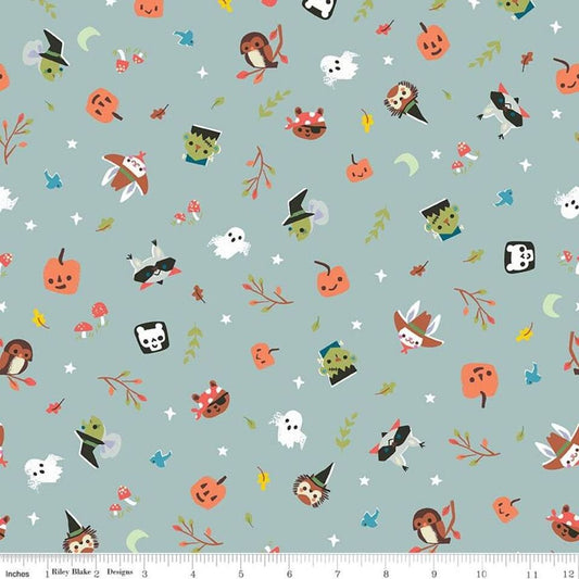 Tiny Treaters by Jill Howarth Toss Gray C10481-GRAY Cotton Woven Fabric