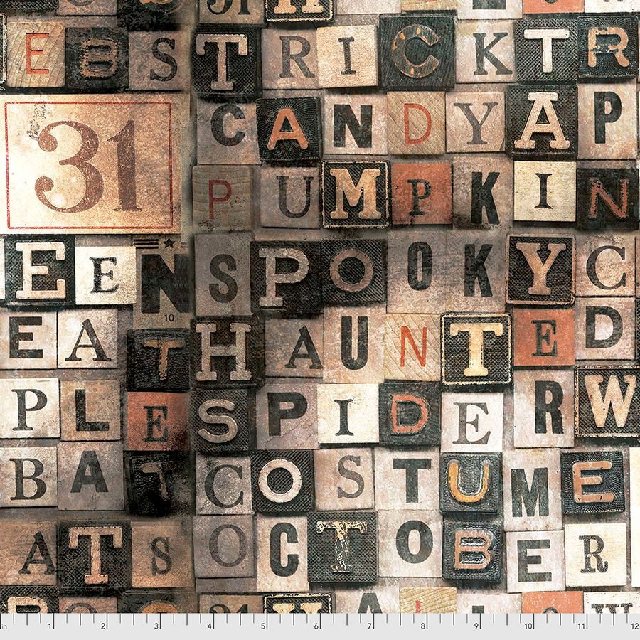 Regions Beyond by Tim Holtz Eclectic Elements Halloween PWTH147.MULTI Cotton Woven Fabric
