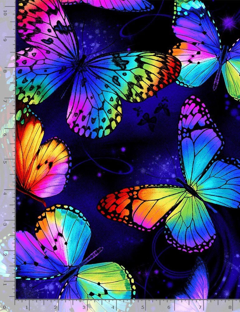 Butterfly Magic Butterflies Flying Bright BUTTERFLY-C8530-MULTI Cotton Woven Fabric
