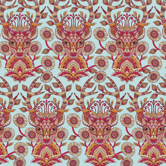 Moonshine by Tula Pink Deer Me Strawberry PWTP055.Strawberry Cotton Woven Fabric