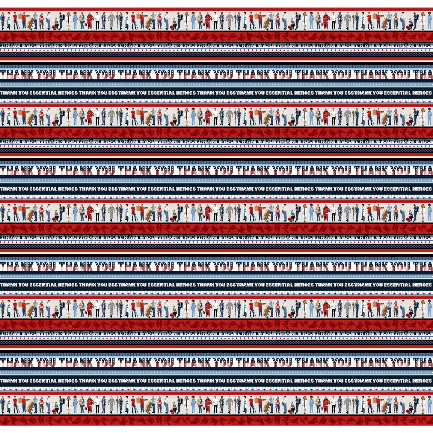 Essential Heroes Thank You Stripe Patriotic 5651-78 Cotton Woven Fabric