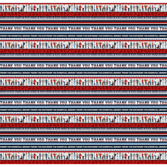 Essential Heroes Thank You Stripe Patriotic 5651-78 Cotton Woven Fabric