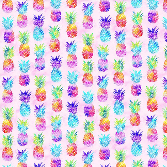 Good Vibes Only Pineapple Pink CX9812-PINK Cotton Woven Fabric