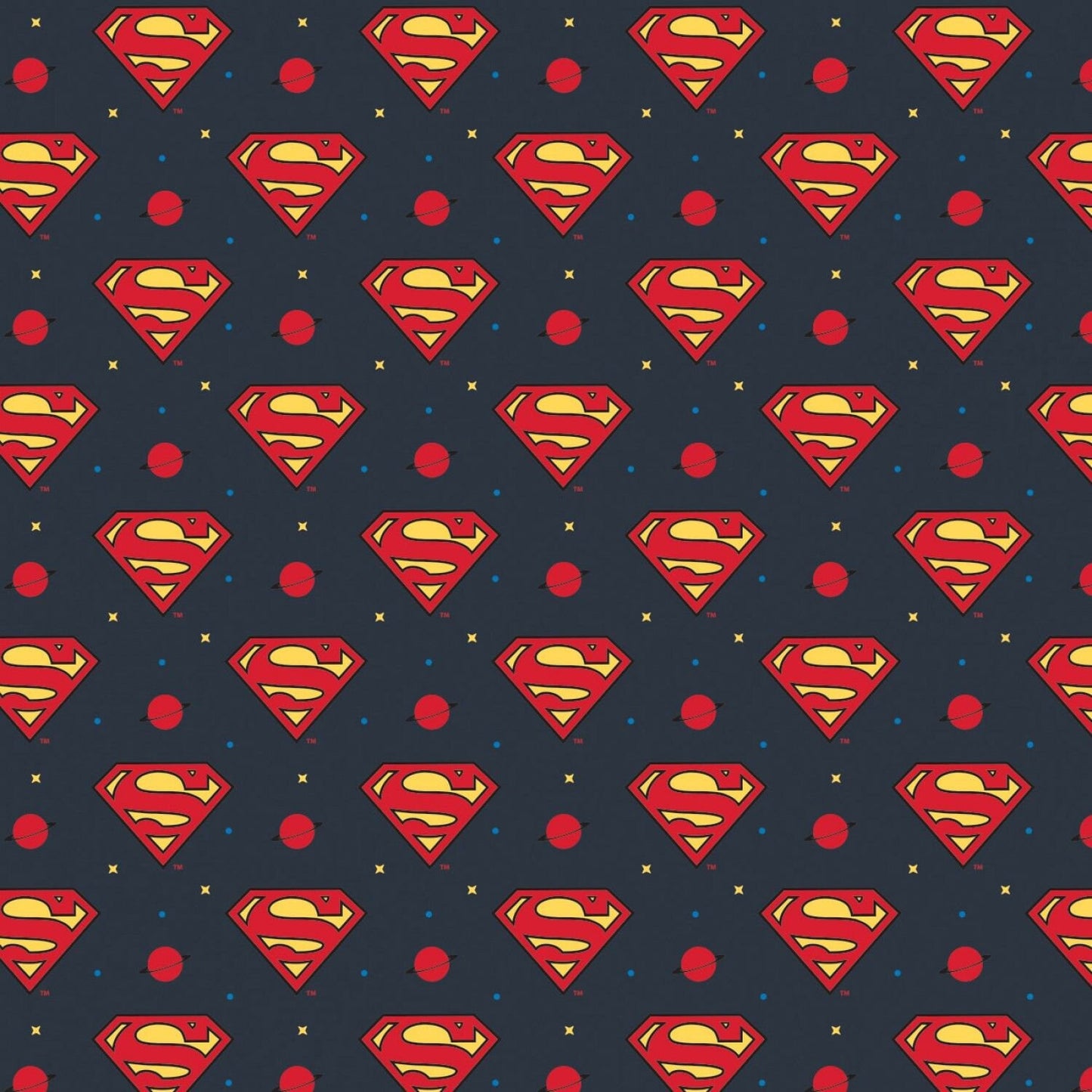 Licensed Young DC by DC Fabrics Superman Logo Indigo 23421469-4 Cotton Woven Fabric