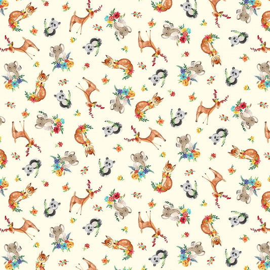 Everyone is Invited Cute and Fun Cream DCX9801-CREM Cotton Woven Fabric