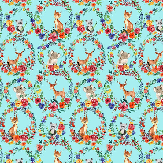 Everyone is Invited Enchanted Forest Blue DCX9799-BLUE Cotton Woven Fabric