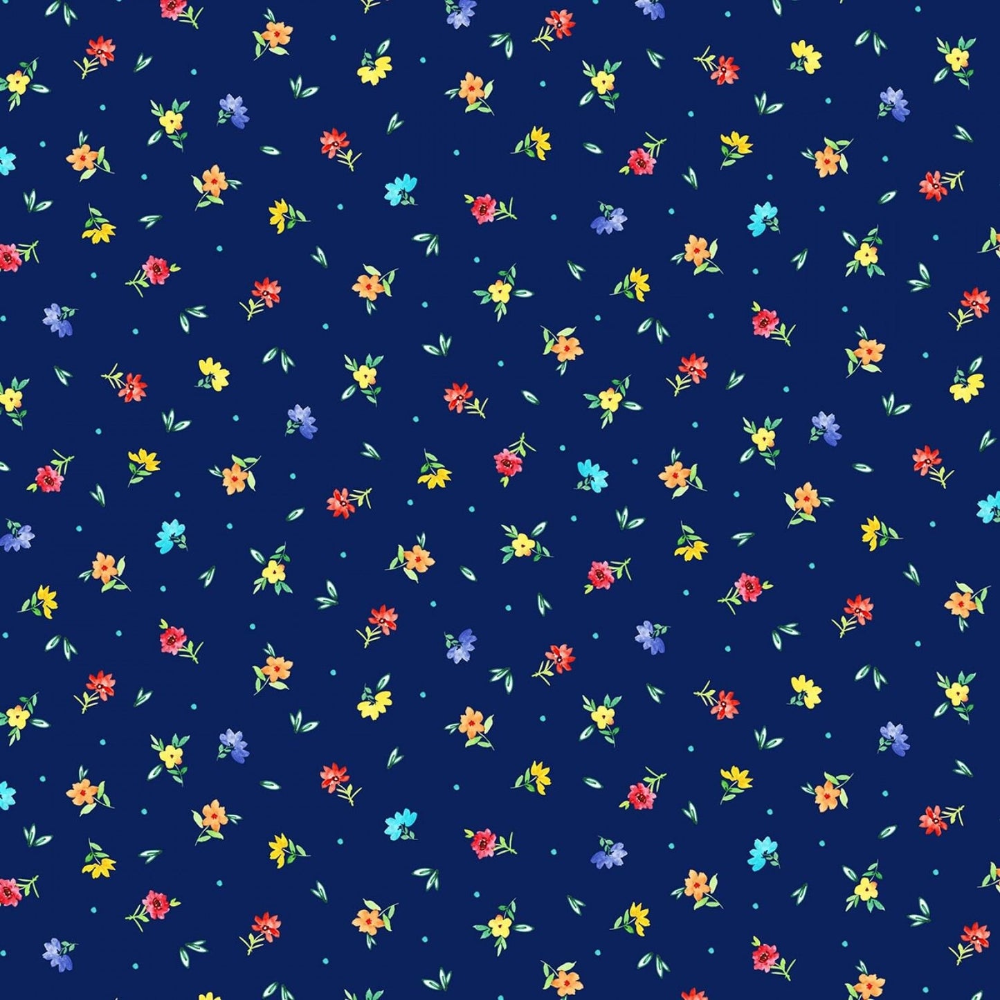 Everyone is Invited Dotty Flowers Navy CX9804-NAVY Cotton Woven Fabric