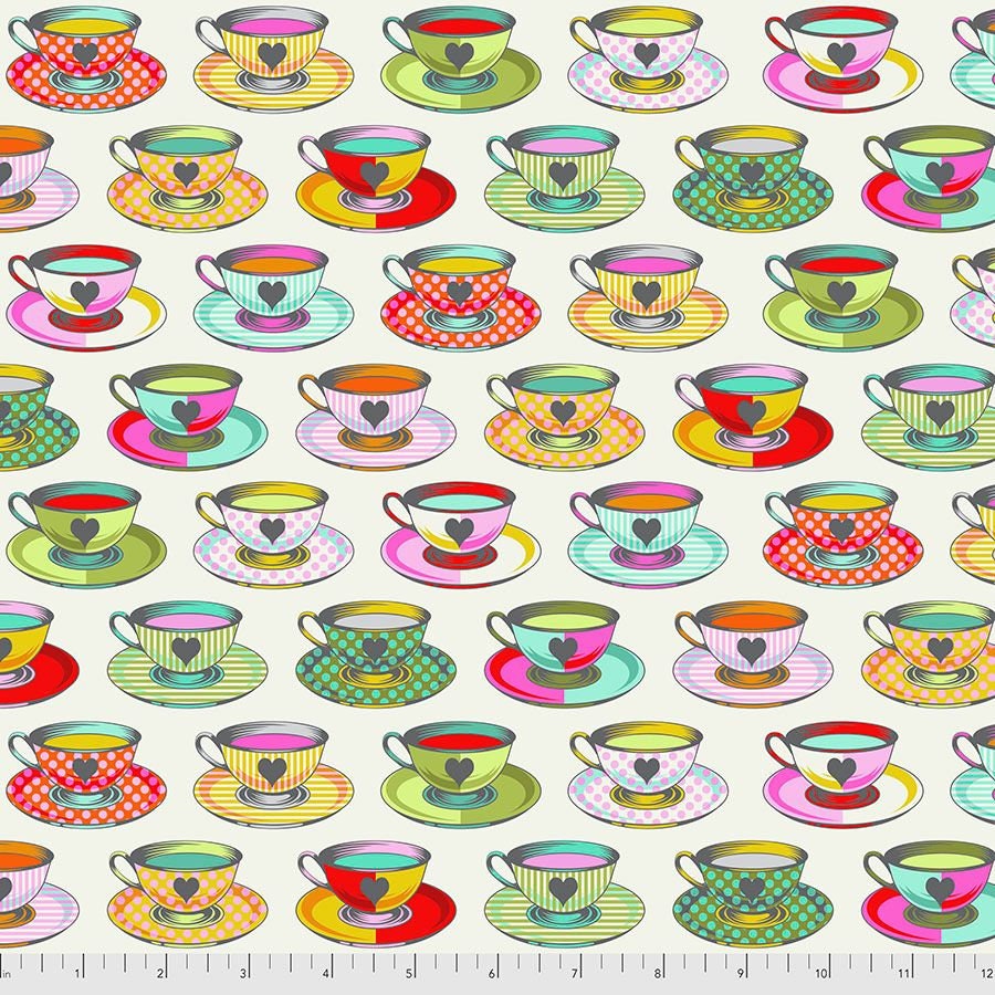 Tula Pink Curiouser & Curiouser Tea Time Sugar PWTP163.SUGAR Cotton Woven Fabric