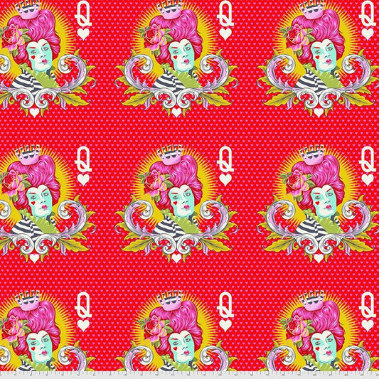 Tula Pink Curiouser & Curiouser The Red Queen Wonder PWTP160.WONDER Cotton Woven Fabric Sold as 26" Panel of 3 Rows