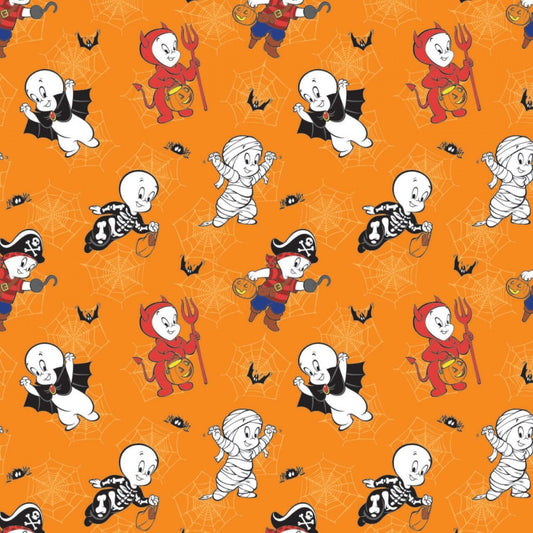 Character Halloween 2 Licensed Casper Costume Fun Orange 96390101-1 Cotton Woven Fabric
