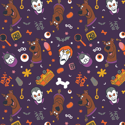 Character Halloween 2 Licensed Scooby Doo Monster Toss Purple 23700512-2 Cotton Woven Fabric