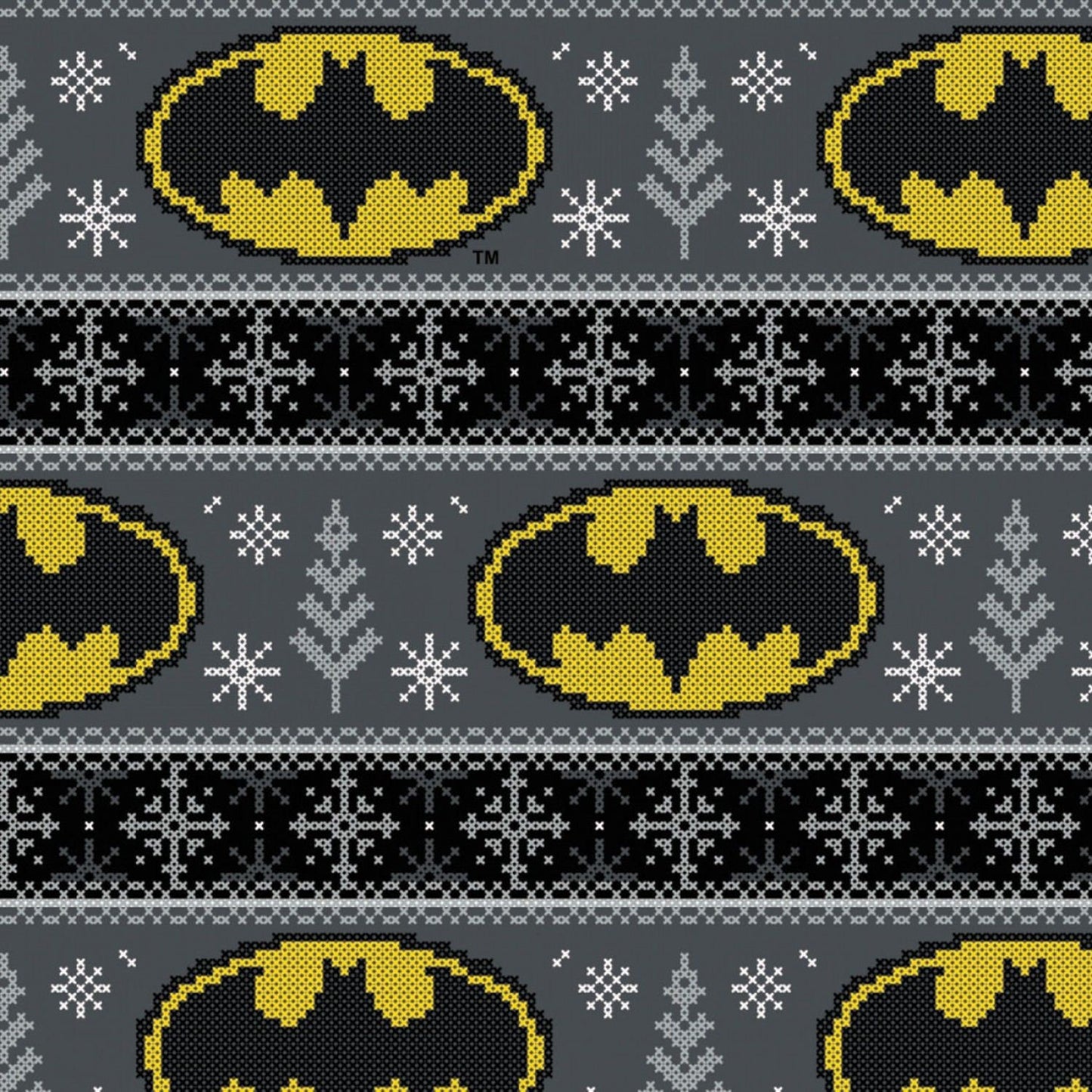 Character Winter Holiday 2 Licensed Fair Isle Batman  23421491-1  Cotton Woven Fabric