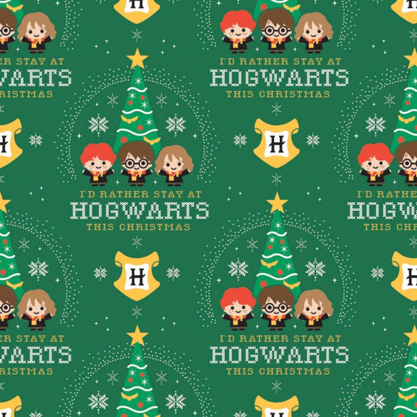 Character Winter Holiday 2 Licensed Harry Potter Hogwarts Holiday 23800691-2 Cotton Woven Fabric