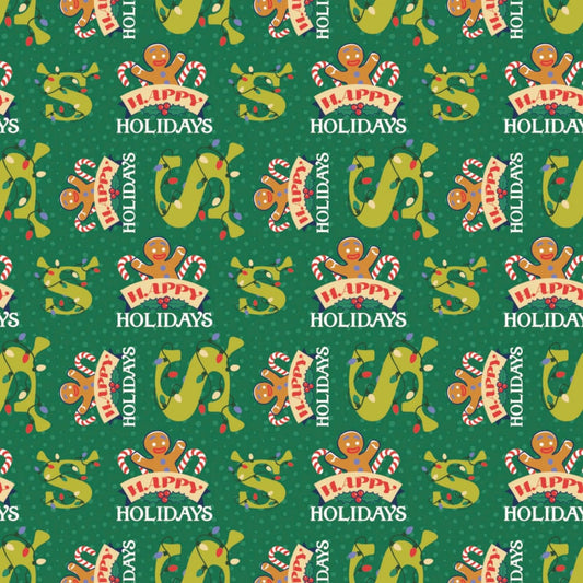 Character Winter Holiday 2 Licensed Shrek Dear Santa 96830103-1 Cotton Woven Fabric