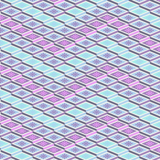 Tula Pink Eden Labyrinth Glacier PWTP075.Glacier Cotton Woven Fabric