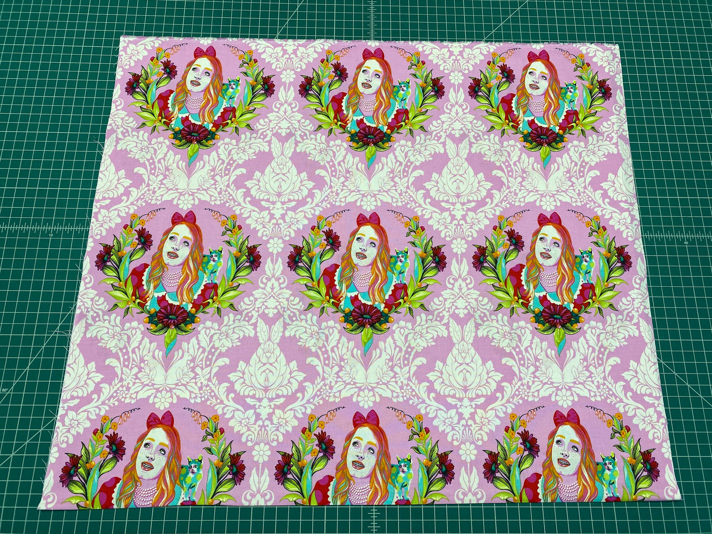 Tula Pink Curiouser & Curiouser Alice Wonder PWTP159.WONDER Cotton Woven Fabric Sold as shown 26" Panel of 3 Rows