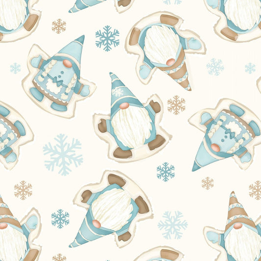 I Love SN'Gnomes by Shelly Comisky Snow Angels Cream F9643-44 100% Cotton Flannel Fabric