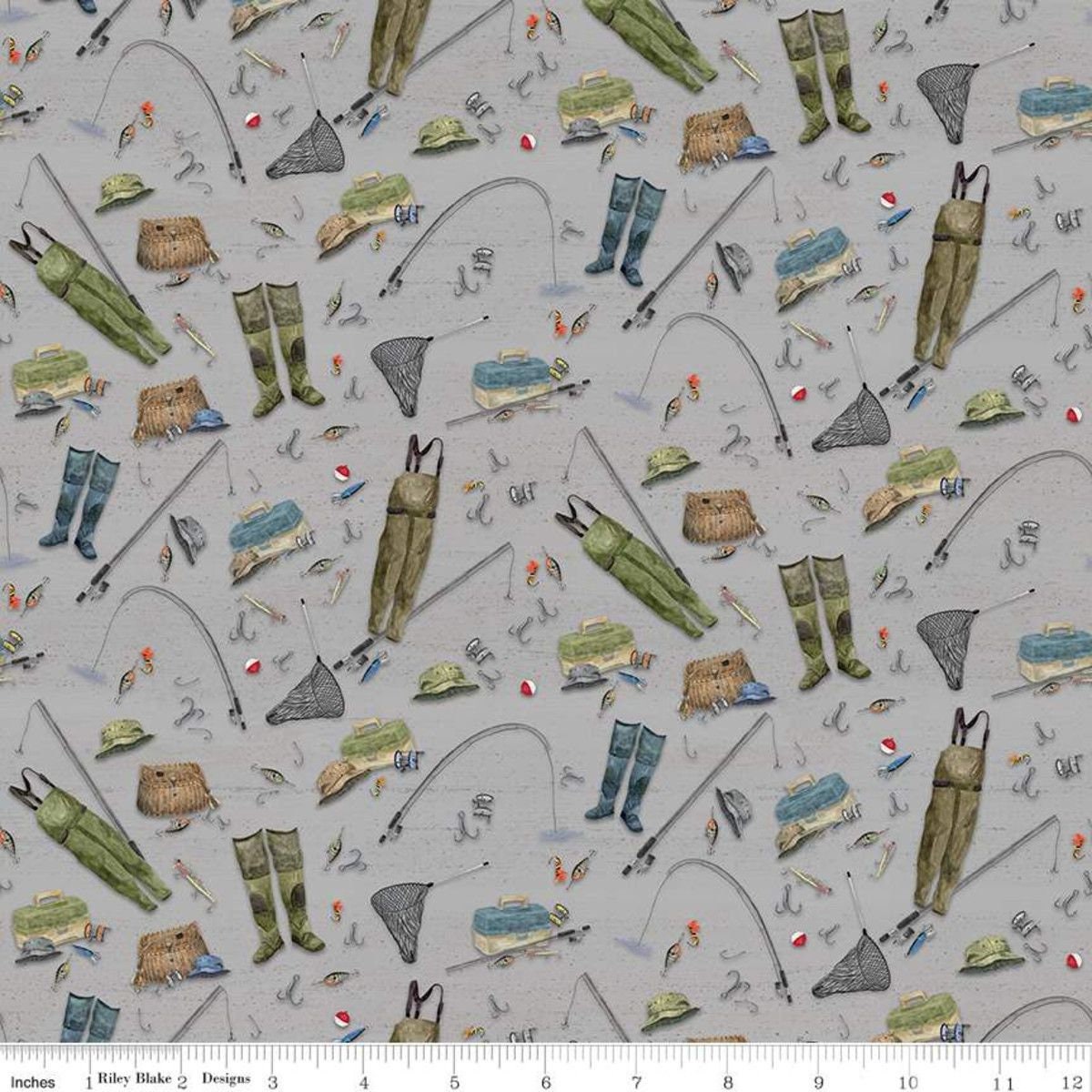 At The Lake by Tara Reed Gear Gray C10551-GRAY Cotton Woven Fabric