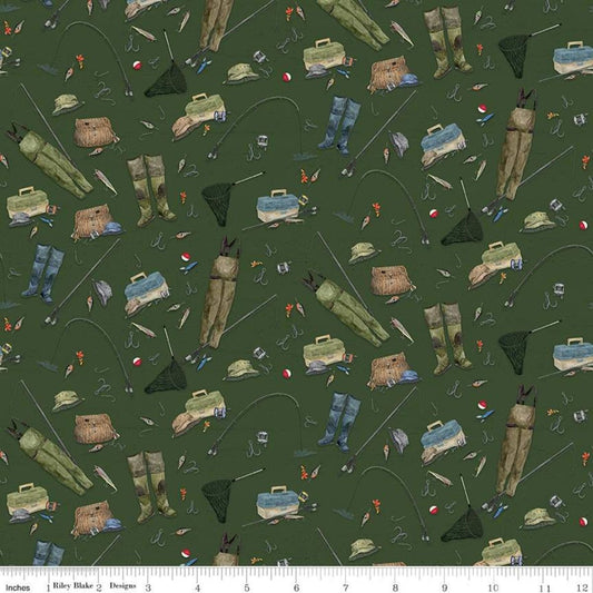 At The Lake by Tara Reed Gear Hunter C10551-HUNTER Cotton Woven Fabric